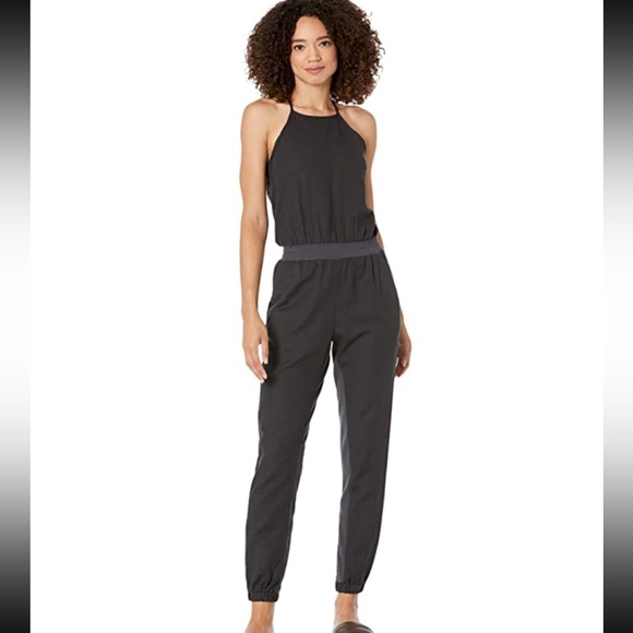 Monrow Pants - Monrow Athletic Woven Mix Jumpsuit